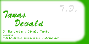 tamas devald business card